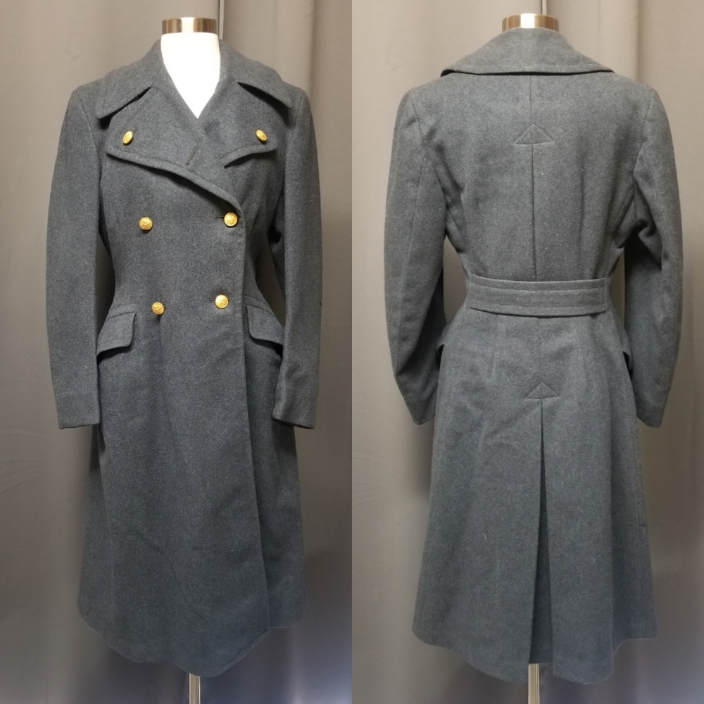 Vintage Rubenstein Bros Wool Greatcoat Trench Coat Royal Canadian Air Force 50s